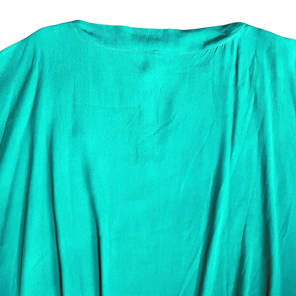 Diane Von Furstenberg Women’s Sz S Green Short Sleeve Top Blouse Beonica - Picture 9 of 12